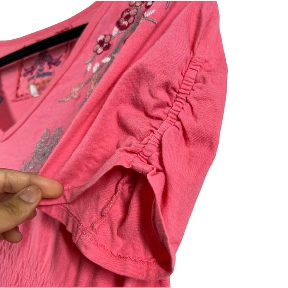 Johnny Was Dress Small Boho Cottage Core Embroidered Bird Floral Flirty … - Picture 6 of 10